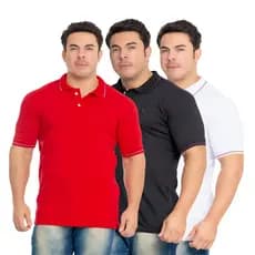Kit 3 Camisa Polo Masculina Premium Slim Peruana Promoção luxo