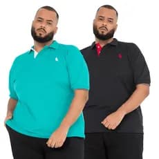 kit 2 camisa polo plus size masculina Pique G1 G2 G3 blusa grande Verão promoção