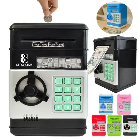 Cofre Digital Eletrônico Puxador Notas Moedas Automático