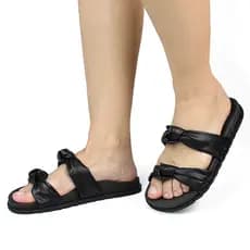 Sandália Feminina Papete Rasteira Chinelo Confortável Flat com Nó Nózinho