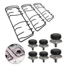 Kit Espalhador+Queimador + 3 grelhas Fogão Esmaltec Cristal Bali 6 Bocas Com Pino