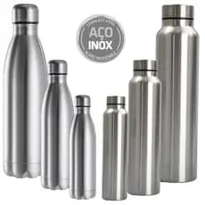 Garrafa Inox a Vácuo Resistente Squeeze Suco Chá Academia Não é Térmica