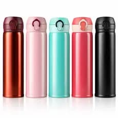 Garrafa Squeeze Térmica Aço Inox Portátil 400ml Com Tampa E Sistema de Trava