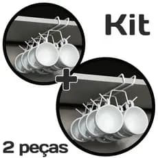 Kit 2 Porta Xicaras Suporte Organizador Para Cozinha Armario