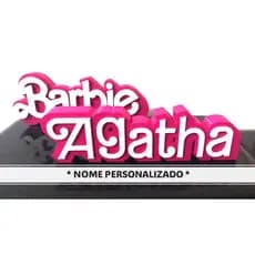 Barbie Nome Personalizado  - Um Toque Glamouroso a sua festa e decoração