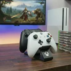 Suporte Organizador Duplo para Controles Xbox 360, Xbox One ou Xbox Series S e X - Estação Gamer