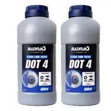 Kit 2 Fluido Freio Embreagem Óleo Radnaq Dot 4 500ml Original