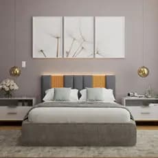 Kit Cabeceira Ripada MDF Alta Qualidade Cama Box Super Premium Retangular