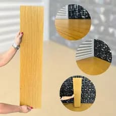 Kit 5 Até 50 Pisos Madeira MDF PREMIUM 90x20 Sala Quarto Fácil Instalação Ambiente Moderno Qualidade