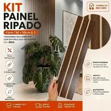 Kit 50 Até 200 Placas Ripados Revestimentos Painel Decorativo MDF 45x10cm Premium Quarto Escritório