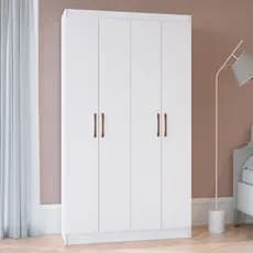 Guarda-Roupa Solteiro 4 Portas Lyon 8 Prateleiras 40467 Marrom