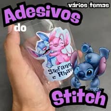 Etiqueta Adesivo Rótulo A Prova D´Água Stitch Lillo AngelCopos Twister Longdrink ou Bolha