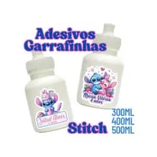 Etiqueta À Prova D’Água Stitch Lillo Angel – Ideal para Copos Twister, Long Drink e Bolhas de Sabão