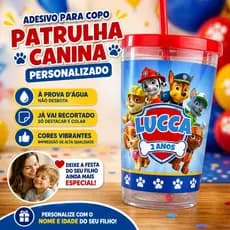 Adesivos Patrulha Canina Personalizados com Nome e Idade — Lembrancinha Festa Infantil