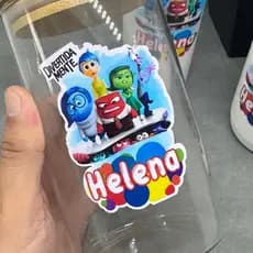 Etiqueta Adesivo Rótulo Vinil a Prova D'água P Copos Longdrink ou Twister Branco e Transparente