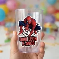 Adesivo Homem Aranha p/ Copos e Garrafas Pode Molhar Já Recortados e Personalizados Nome e Idade