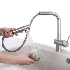 Torneira Cozinha Gourmet Monocomando Extensível Bancada Aço Inox