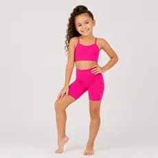 Conjunto Infantil Fitness Feminino Top E Short De Poliamida