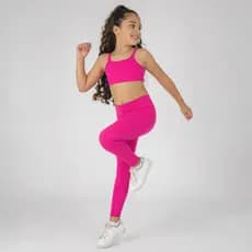 Roupa De Treino Infantil Calça E Top De Lycra Ginastica Kids