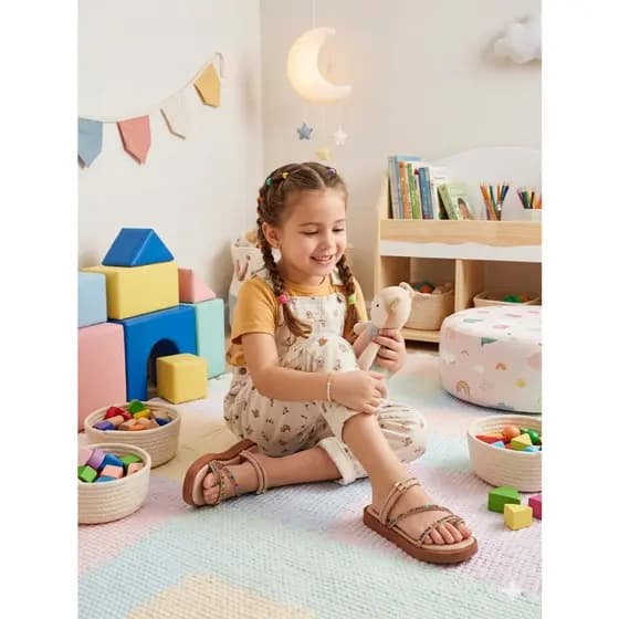 Sandália Infantil Menina Papete Feminina Promoção Confortável e Macia