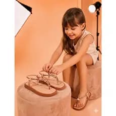 Sandália Infantil Menina Papete Feminina Promoção Confortável e Macia