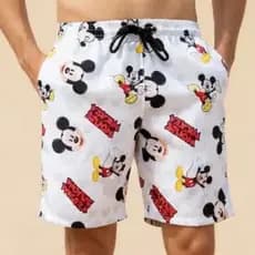 1 SHORTS MASCULINO ESTAMPADO, TACTEL COM ELASTANO PREMIUM, LISOS, SHORTS PERSONAGEM, PRAIA, PISCINA
