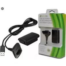 Bateria P Controle Xbox 360 + 1 Cabo Carregador 1.4m Rápido