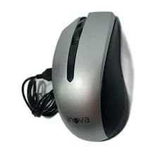 Mouse Óptico Inova preto com prata USB MOU-6931 rápido e prático