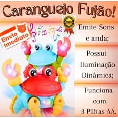 Caranguejo Brinquedo Fujão Som Luz E Movimento Maluco Siri Carangueijo Musica