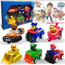 Kit 6 Carrinhos Patrulha Canina Fricção Brinquedos Cachorro