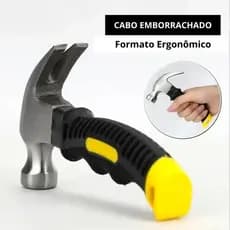 Martelo Mini 16cm 6" Cabo Emborrachado Reforçado Martelo Pequeno