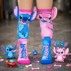 Meia Stitch 3D Infantil Cano Alto Algodão Maluca Divertida Presente para Meninas e Adultas