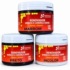 Creme Hidratante e Renovador para Couro, Camurça e Nobuck 60g – Sapato, Tênis, Bolsa – Novax