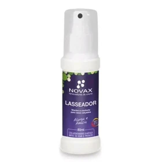 Lasseador Amaciante 80ml Alargador para Calçados Novax Sapato, Bota, Couro e Coturno