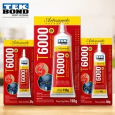 Cola Tecido, Bijuterias e Artesanato T6000 - Tek Bond - 25g/60g/110g Lavável e Versátil