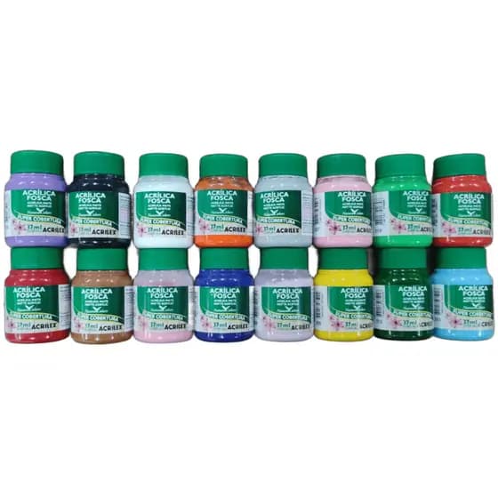 Tinta Acrílica Fosca Acrilex 37ml - Artesanato em Madeira, Gesso, Vidro