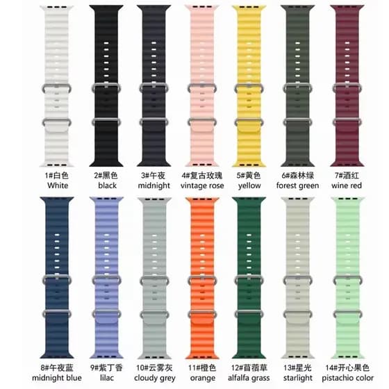 Nova Pulseira Para Apple Watch Band 49/45/44mm 40mm 41mm 42mm 45 mm 38mm Correa De Silicone Watch Ultra Série 7 6 3 se 8