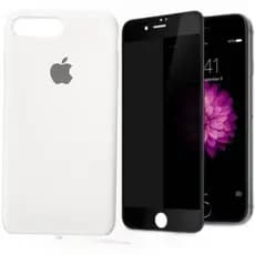 @Kit capinha cilicone aveludado Para iPhone 7/8 plus com película privacidade 3D