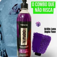 Kit C/ Shampoo Vonixx V-Floc Alto Rendimento Ph Neutro Liquido 500ml + Luva Microfibra Dupla Face