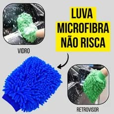 Luva Microfibra Lavagem Automotiva Alta Absorção Remove Sujeira Com Segurança Não Risca a Pintura