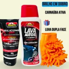 Kit C/ Shampoo C/Cera Liquida Para Manutenção C/ Carnaúba 500ml + Silicone Gel Perfumado 150g