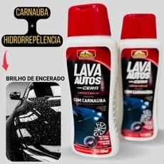 Kit C/2 Shampoo Lava Autos C/Cera Liquida Brilho Espelhado Para Manutenção Proauto 500ml