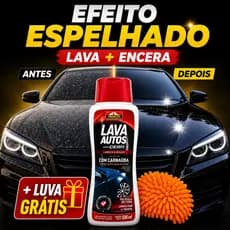 Kit C/ Shampoo C/ Cera Liquida Carnaúba Brilho Imediato + Luva Microfibra Dupla face