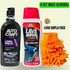 Kit Completo C/ Shampoo Automotivo C/Carnaúba Para Manutenção + Brilho Acabamento