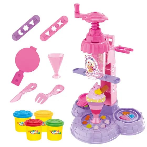 Conjunto De Brinquedo Máquina De Sorvete Massa De Sorveteriaria Para Crianças