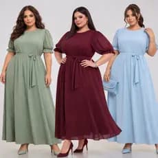 Vestido  Plus Size Ester Longo Evangelico Feminino Manga Tule Princesa Elegante