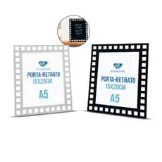 kit 5 porta retratos 15x20 A5 moldura preto branco mesa pé gancho
