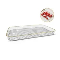 Bandeja Dourada multiuso organizadora decorativa grande 30CM quarto perfume mesa maquiagem