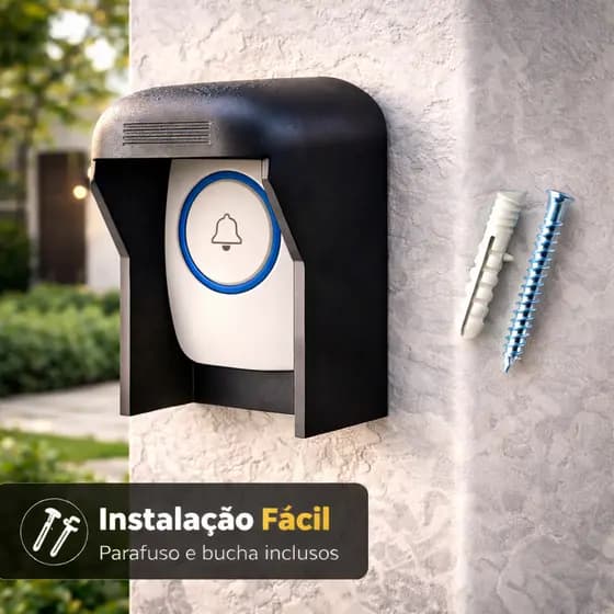 Suporte para Campainha Sem Fio Externa | Capa Anti Chuva e Sol Proteção Impermeável Universal Fácil Instalação
