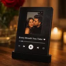 Porta Foto Musical Personalizado Com Base Decorativa Presente Romântico Criativo Para Casal e Namorados